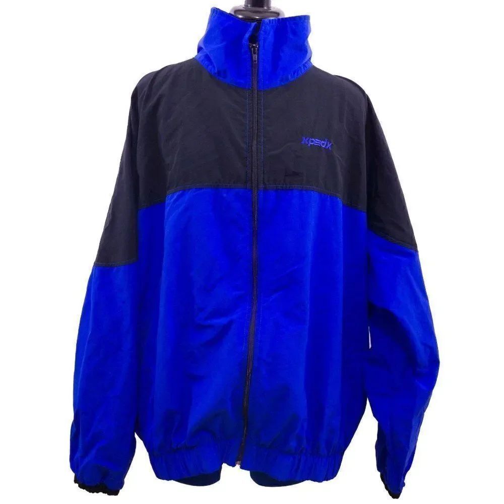 Turfer Sportwear XL Blue and Black Full Zip Windbreaker